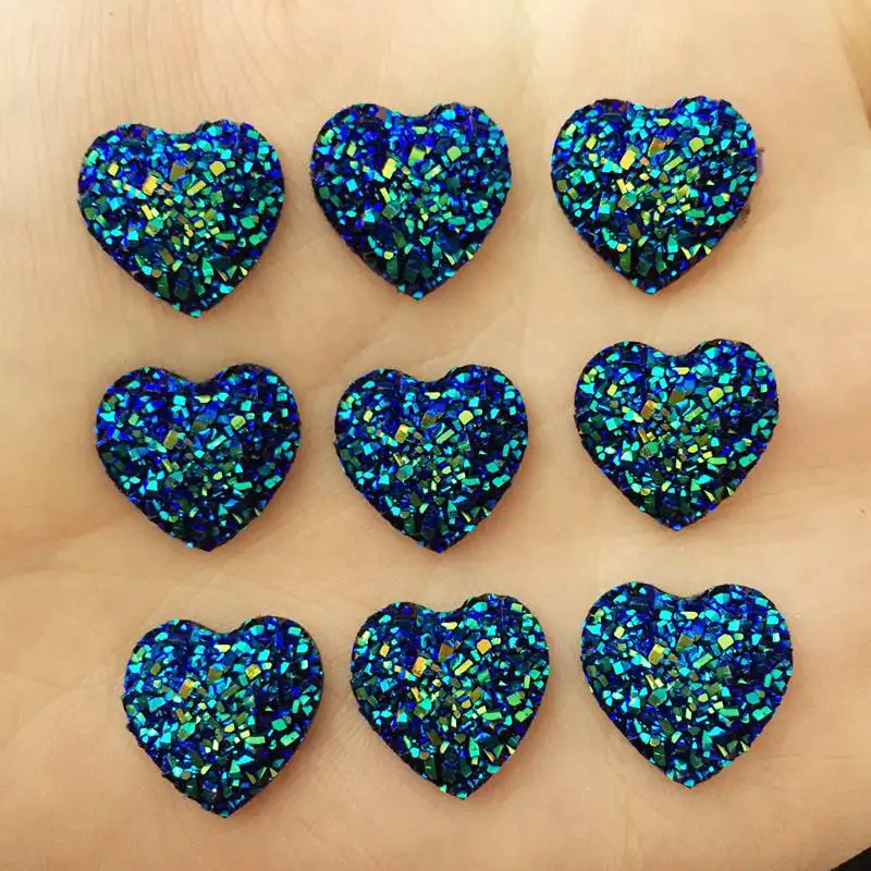 60 шт. резиновые пуговицы 14 мм AB в форме сердца|heart flatback|heart scrapbookingbuttons scrapbooking |