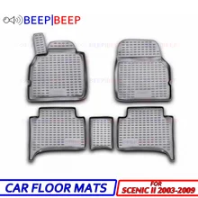 Для Renault Scenic II 2003-2009 автомобильные коврики, ковры, Авто Пол, пылезащитный, нескользящий, автомобильный стиль, украшение интерьера