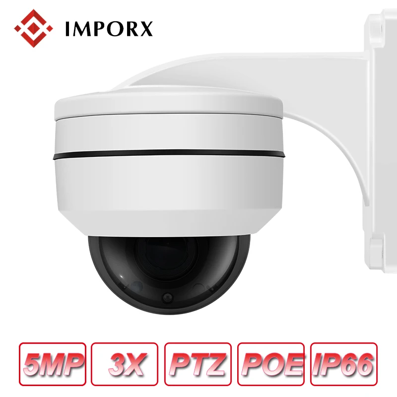 

IMPORX 5.0MP Mini PTZ IP Camera Super HD 2592x1944P H.265 CCTV Security POE IP Camera 3X Zoom Motorized lens IR 50M P2P ONVIF