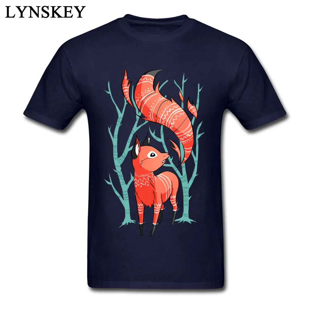 Pure Cotton Mens Short Sleeve Tops Shirt Winter Fox Geek Summer Fall T-Shirt Normal Fashionable O-Neck Tee-Shirts Top Quality Winter Fox navy