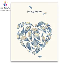Простой Современный Настенный декор листья картины маслом по номерам канва для DIY Раскраска по номерам с красками и рамкой