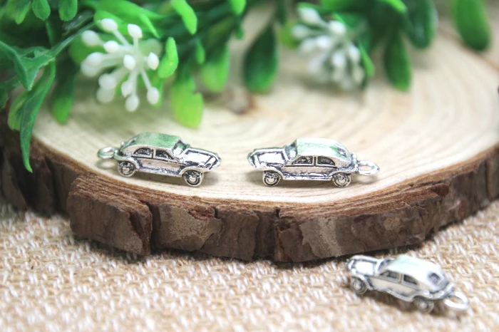 

15pcs-- car chams, Antique silver car Charms pendants 12x20mm