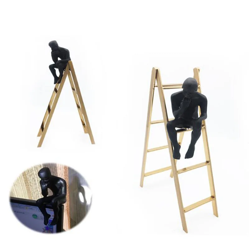 Thinker скульптура на лестницах окно дисплей Orgnament книжная полка классический Декор
