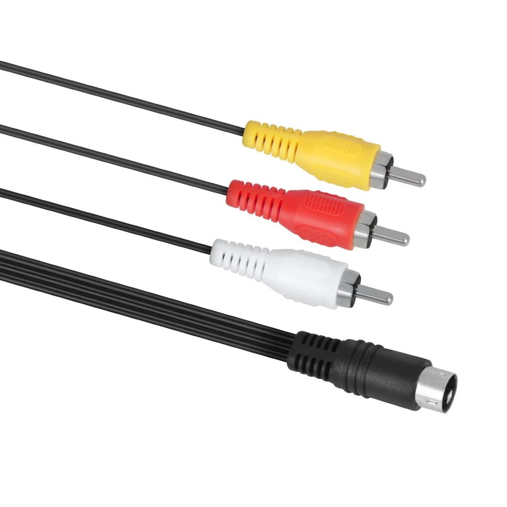 

3RCA 1.8 M 9 Pin Audio Video AV Cable Replacement RCA Audio-video Cable 180cm for Sega Genesis 2 or 3