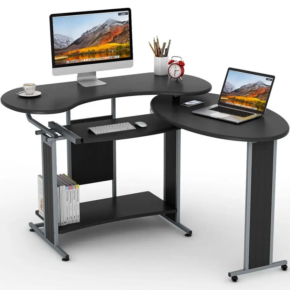 Reversible L Shaped Computer Desk Little Tree Rotating Corner Desk