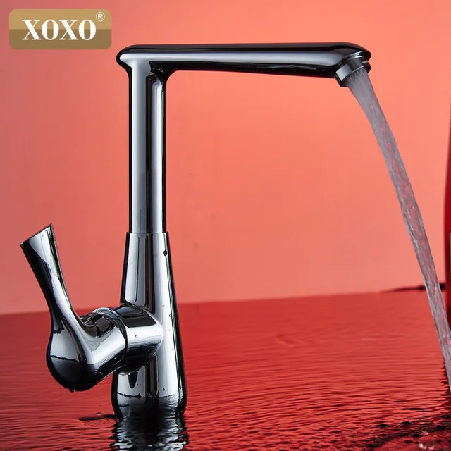 Special Offers XOXO Chrome plated single processing kitchen faucet rotate 360 degrees hot and cold water tap X1261