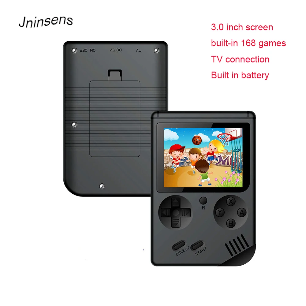 168 Games Classic Retro Handheld Game Console Player TV Out Game for Children Family Gift