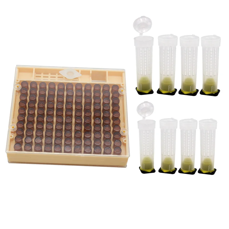 Beekeeping Tools Equipment Set Queen Rearing System Cultivating Box 120pcs Plastic Bee Cell Cups Cupkit Queen Cage