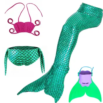 Little Mermaid Tails for Swimming Children Swimmable suit Monofin Costume Mermaid Tail Cosplay Girls Swimsuit Kids sbart 2mm neoprene diving wetsuits mermaid tail simulation fish scales mermaid tail children swimming swimsuit mermaid tail fins