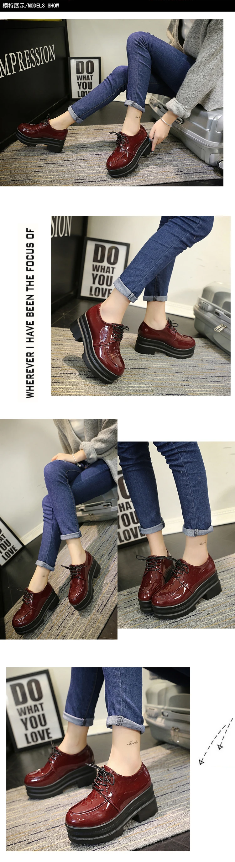 Женская обувь; простая маленькая обувь; Новинка года; сезон осень; Студенческая обувь на толстой подошве в Корейском стиле