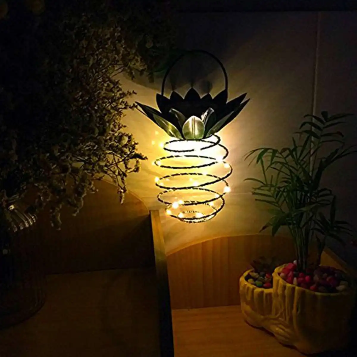 Abacaxi do Sotão Solares ao ar Luzes da Noite à Prova Luzes Livre Água Pátio Garden Path Lâmpada Romântica Casa Decoração Iluminação Interior d' 9 livre Luzes Da Noite À Prova D'