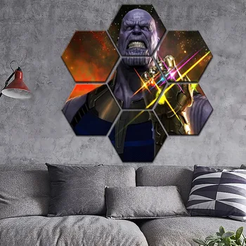 

7 Piece Thanos - Avengers Infinity War Gens Poster On Canvas Print Modular Combinatorial Art Painting Modern Home Decorative