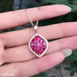 KJJEAXCMY бутик jewels 925 серебро очарование натуральный рубин женский кулон + цепочки и ожерелья в форме алмаза ювелирные изделия муравей