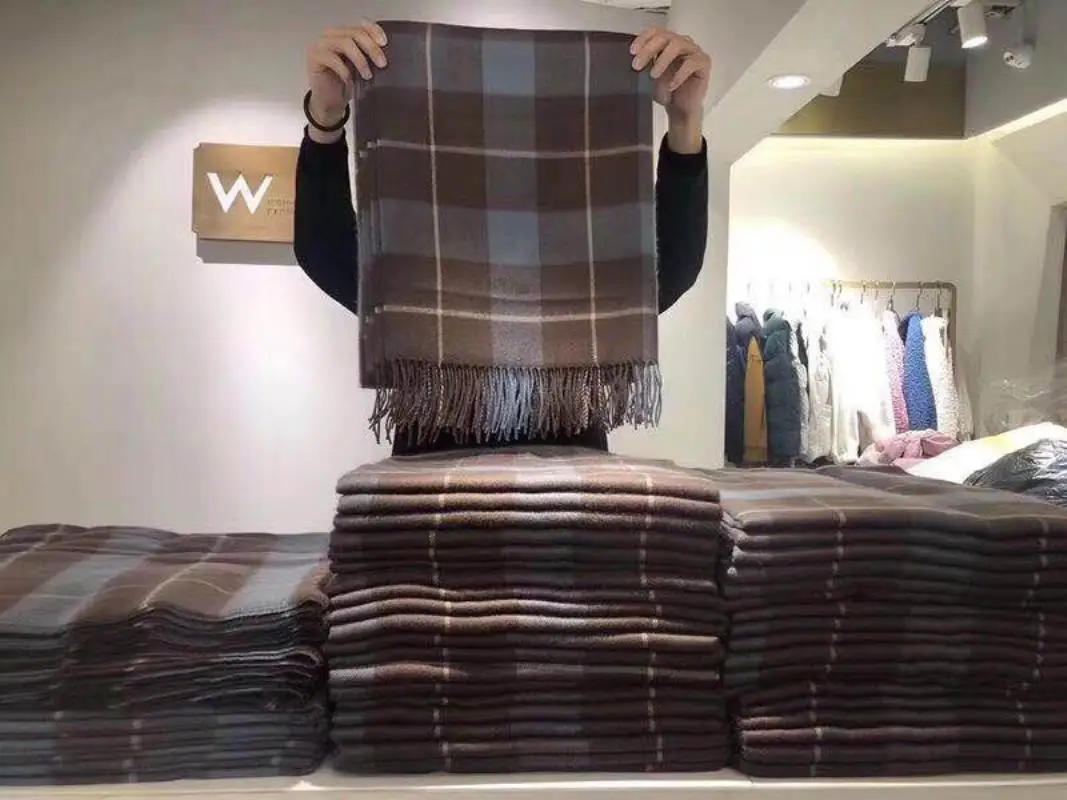 Female Autumn & winter new wild plaid tassel large scarf bib thick warm shawl scarves