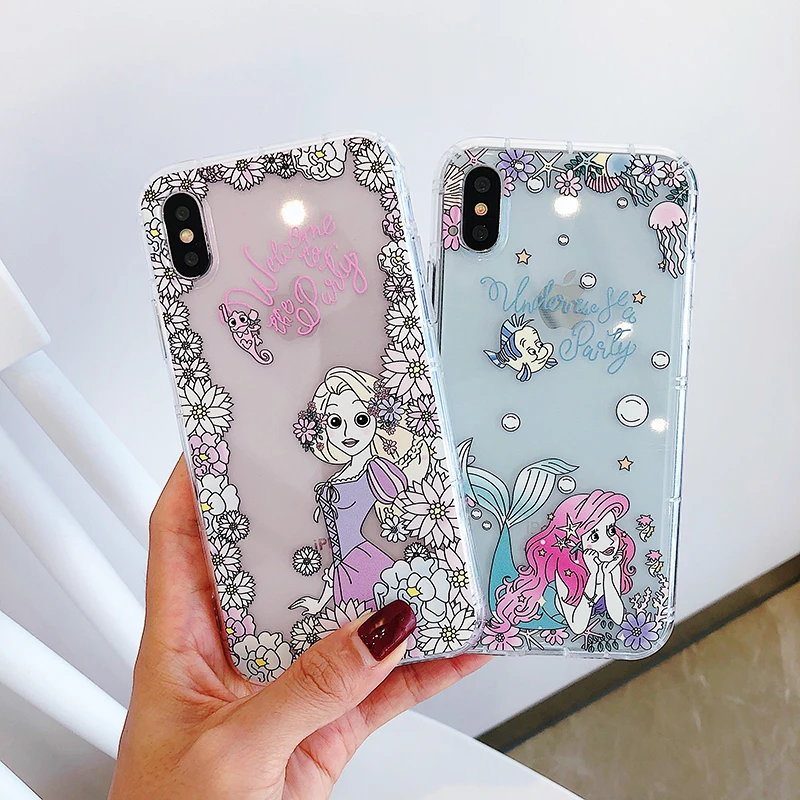 Для iPhone XS Max рельефные чехлы для телефонов iphone X XR jasmine princess мягкий чехол 678plus милый