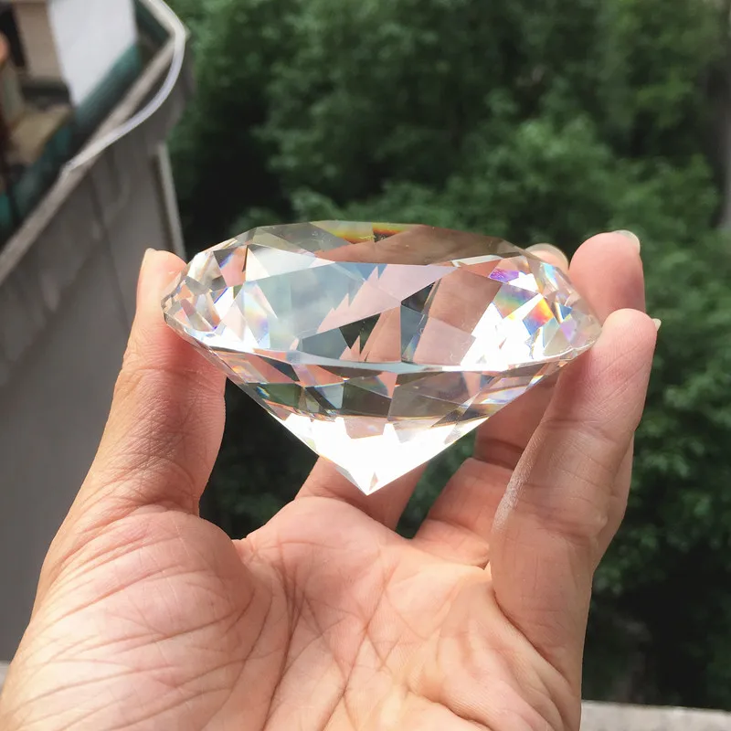Free shipping,80mm Crystal Glass Diamond clearly color High quality K9