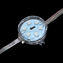 WS2811 RGB Полноцветный пиксельный модуль; вход 12 В постоянного тока; 6 светодиодов внутри; 20 шт. шнура; класс IP68; диаметр 40 мм