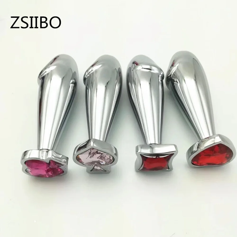 Anal plug erotic toys Metallic supplies Playing card base Detachable bottom Smooth and comfortable toys for adults butt plug