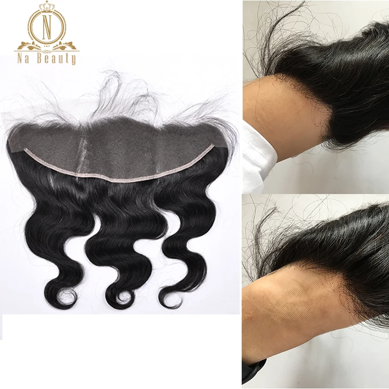 

Невидимые фронтальные волнистые бразильские неповрежденные волосы с высокой четкостью 13X 4, Фронтальная застежка с детскими волосами, предварительно выщипанные