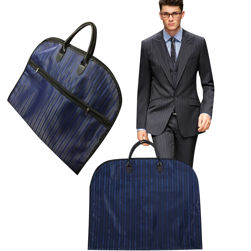 

Travel Portable Jacquard Business Garment Bags Men Clothes Covers Thicken Folding Oxford Cloth Dustproof Blue Suit Bag Cover 232