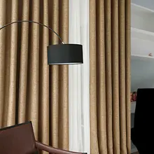 Single Panels Bedroom Curtains Solid Color Modern Window Shades Imitation Linen Blackout Fabric Curtains of Living Room MS0083