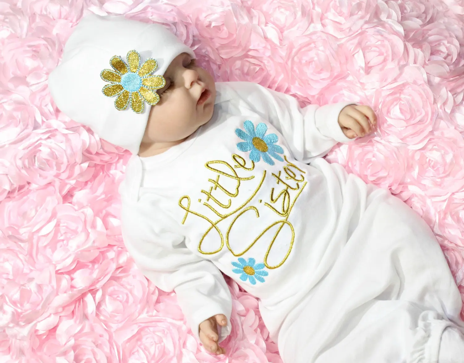 Симпатичная одежда для маленьких девочек Новорожденный Младенец Девочка взять домой детское платье Цветочный пижамы костюм Hat