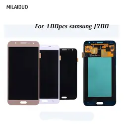 100 шт AMOLED для samsung Galaxy J7 2015 J700 ЖК-дисплей Дисплей Сенсорный экран планшета OEM супер OLED сборки черный, белый цвет золото