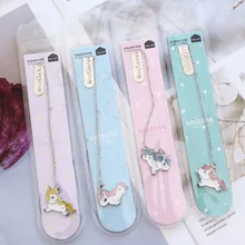 1 шт. металлические закладки мультфильм Животные Единорог дизайн Книга маркеры Kawaii Канцелярские Принадлежности для студентов офисные школьные принадлежности подарок учителю