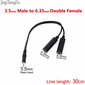 

JCD 3.5 Male to 2*6.35mm Female Audio Cable 6.35mm Male Jack to 2 x 1/4 Female Plug Stereo Audio Adapter Cable 30cm