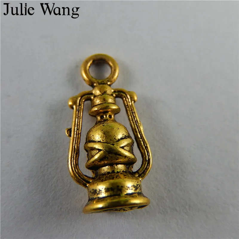 

Julie Wang 20PCS Alloy Antique Gold Oil Lamp Shape Charms For Pendants Bracelet Necklace Handmade Jewelry Making Accessory