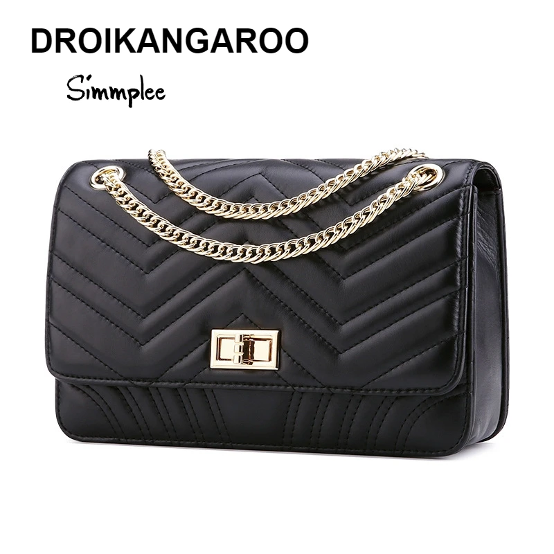 

Genuine Leather Women Handbags Luxury Designer Ladies Fashion High Quality Buckle Shoulder Bag Famous Brands Messenger Chain Bag