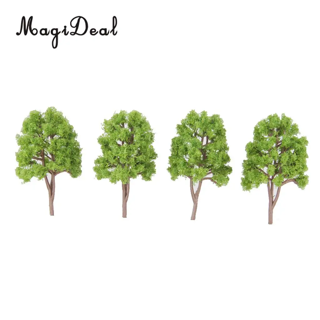 MagiDeal 20Pcs/Pack 1/150 Scale Plastic Model Trees N Scale Train Track Park Layout Wargame Village Scenery Diorama Decor 7.5cm