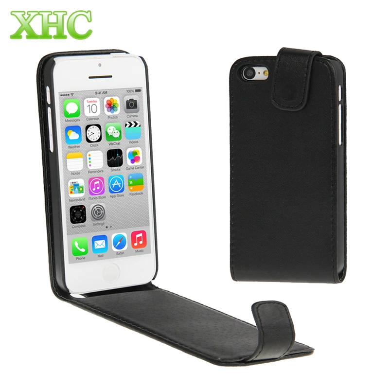 For iPhone 5C Vertical Flip Up and Down PU Leather Covers Pure Colors High Qualtity Case for |
