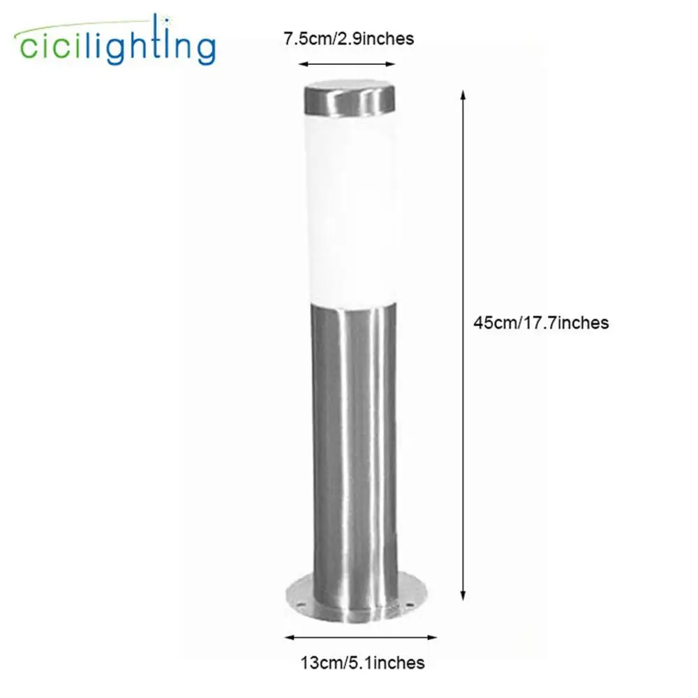 L30cm L45cm наружный светильник для газона из нержавеющей стали, белый абажур E27 светильник для садовых дорожек, наружный светильник для ландшафтного освещения для двора - Испускаемый цвет: L45cm