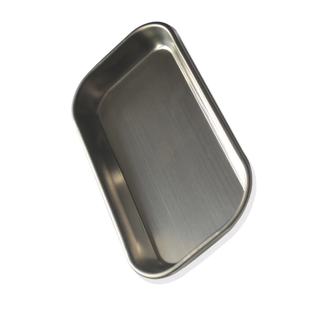 

2Pcs Durable Stainless Steel Surgical Medical Dental Disinfection Tray Square Plate For Tattoo Sterilization Health Care