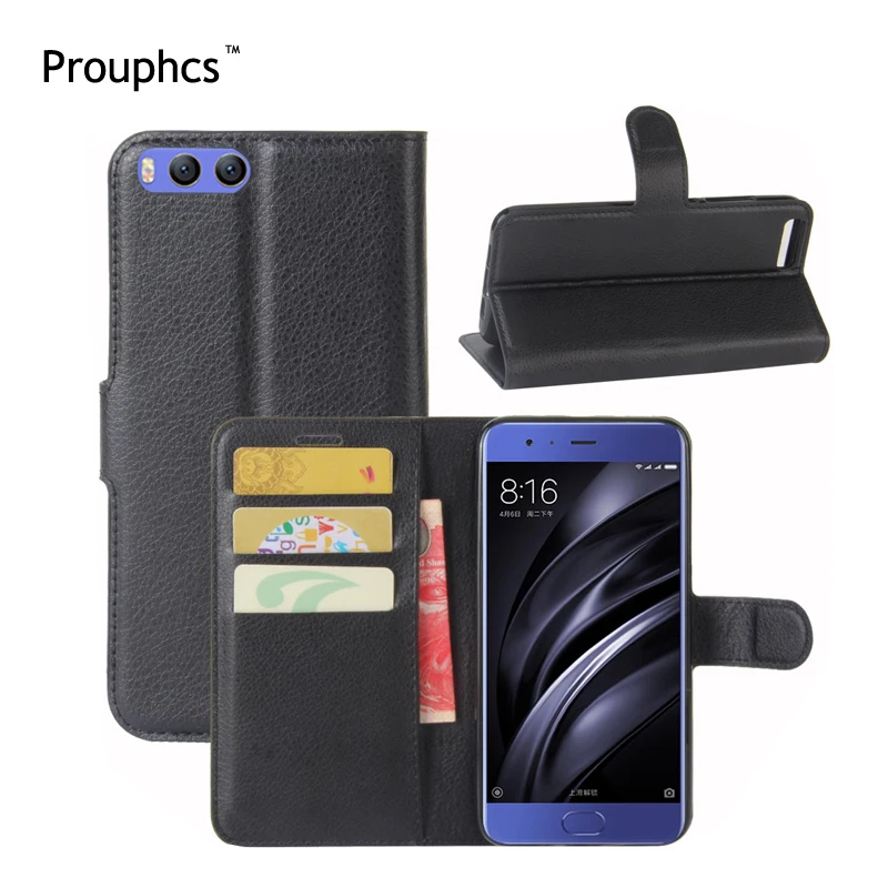 Prouphcs Xiaomi Mi6 случае личи зерна Бумажник Стиль кожаный чехол для с подставкой