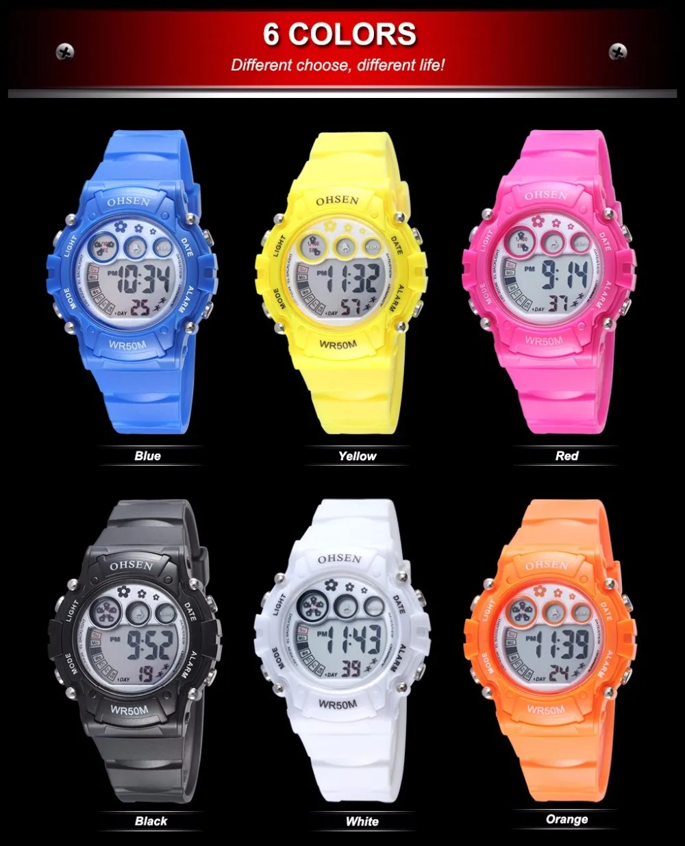 New Ohsen Unisex Watch Fashion Casual Watches Relogio Masculino Students Sports For Men Women Water Resistant Alarm Wristwatches (32)
