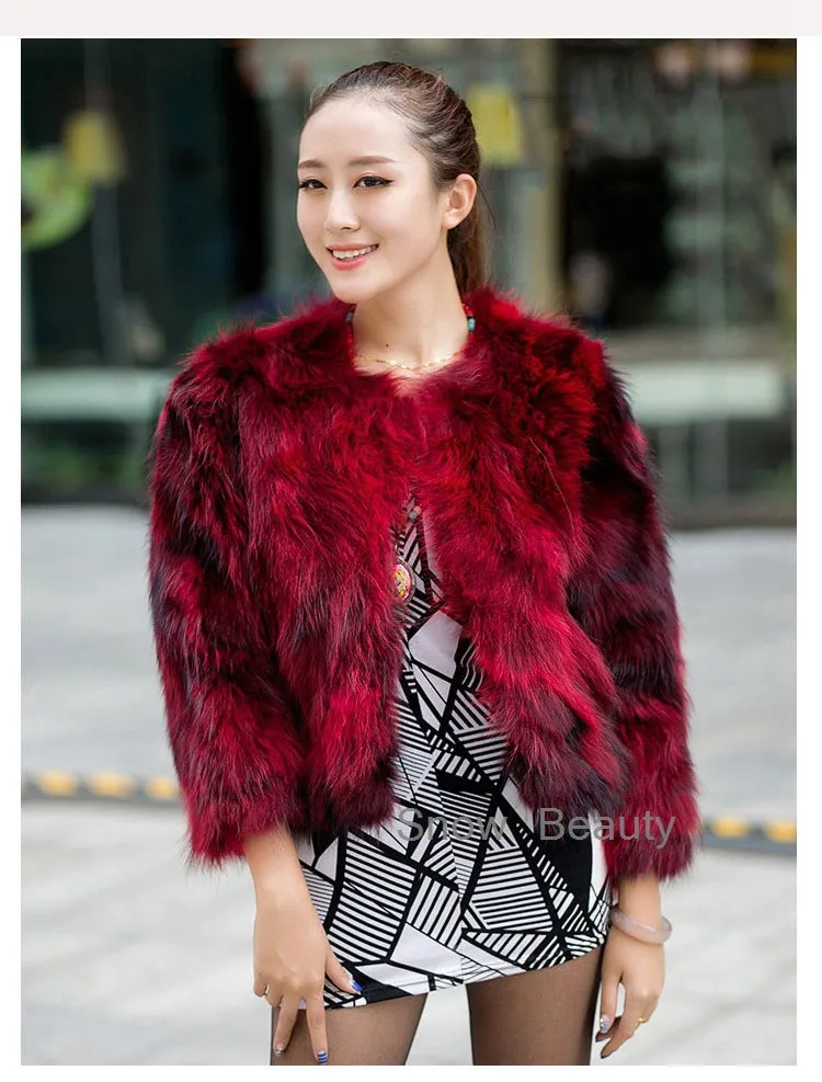 Модный стиль женские из натуральной натуральный мех енота короткая куртка для женщин Горячая распродажа! Лучшая цена разных цветов outweat пальто