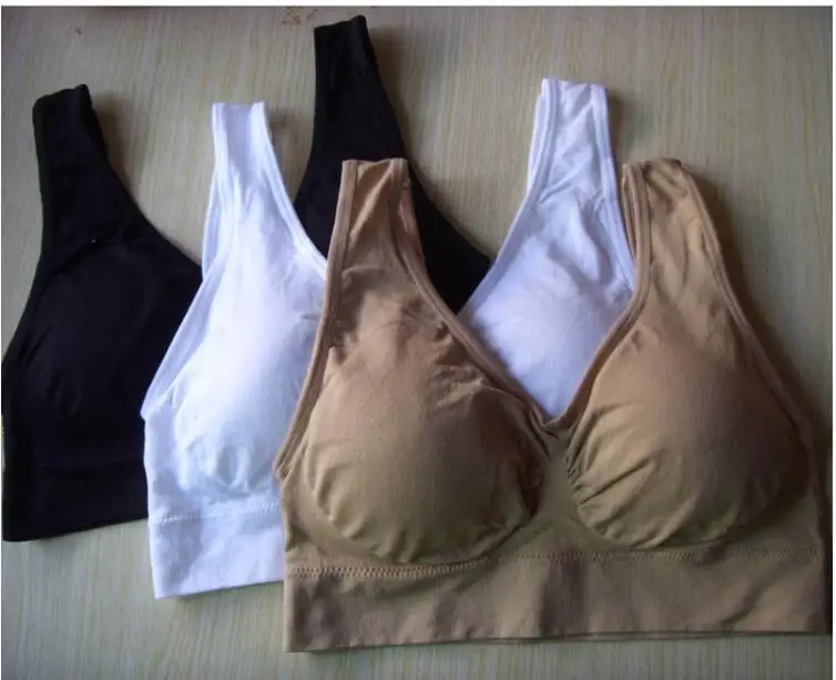 

3pcs/set sexy active bra With Removable Pads Seamless push up two layer fitness GYM sleep bra plus size wire free body shape Bra