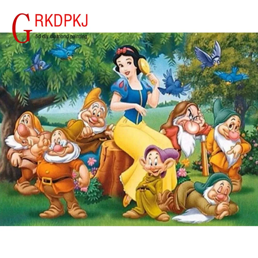 

Full Square 5D DIY Diamond embroidery fairy tale Diamond Painting Cross Stitch snow White Mosaic Seven Dwarfs Unfinished Decor