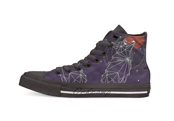 

Fox in the Stars Design breathable Casual High Top lace-up Canvas shoes sneakers