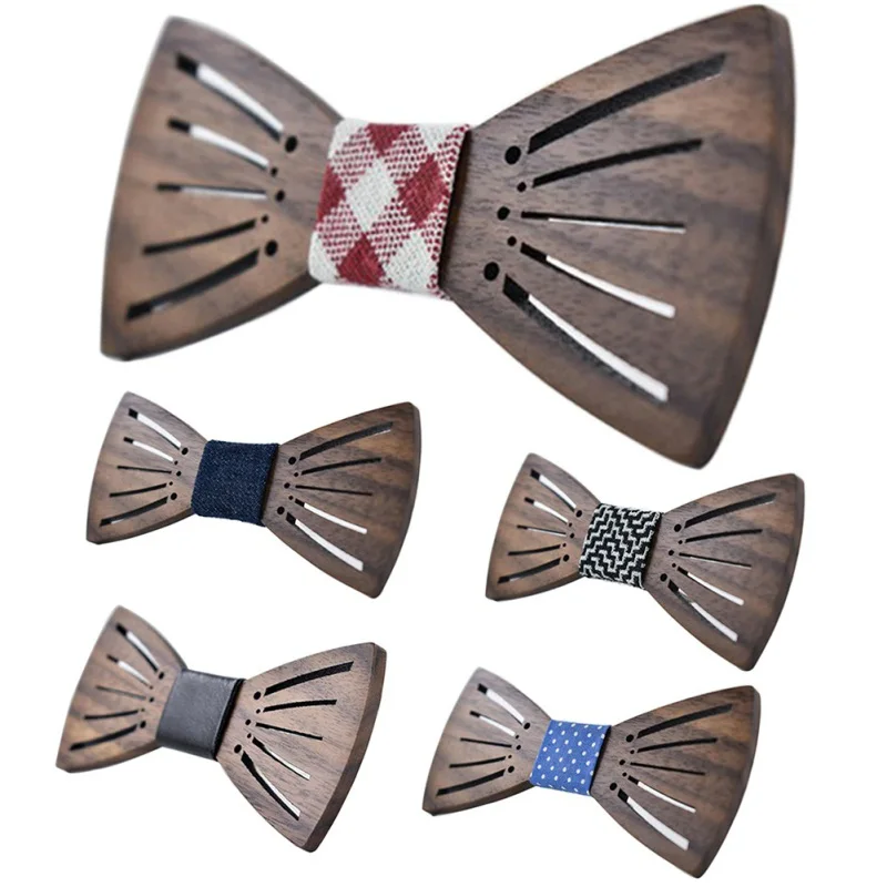 Вырезанные из дерева аксессуары галстук-бабочка творческий дерева бабочка Мужская и женский галстук 3 стиль галстук для Adlut X3