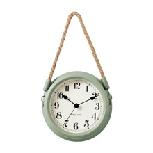 Reloj de cuerda de cáñamo Retro, decoración de Pared moderna, Reloj 3d para niños, Reloj silencioso Vintage Industrial, Reloj de Pared, decoración de granja 5K53