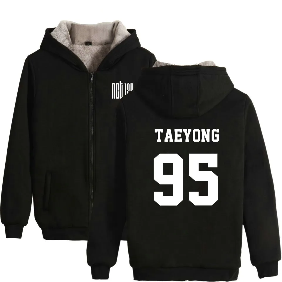 

VAGROVSY Autumn Winter Kpop NCT U 127 Zipper Hoodies Women Men Idol Group Thicker Fluff Warm Coat NCTU Member Name Fans Clothes