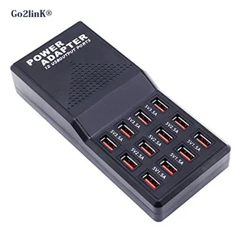 

Go2linK 12 Ports USB Desktop Rapid Charger Output Compatible Smart Power Adapter for Iphone for Ipad Mobile Phone/Tablets