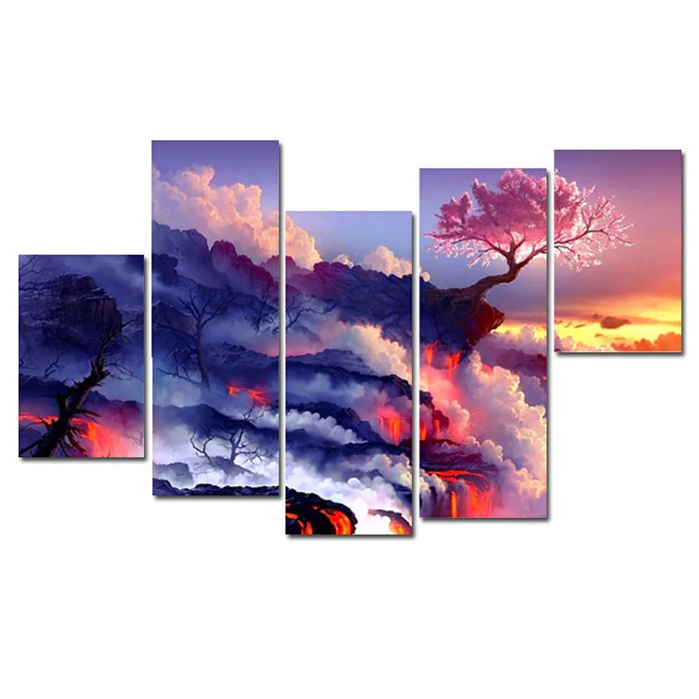 

DIY Diamond Embroidery Pink Tree 5D Diamond Painting Cross Stitch Mosaic Pattern Full Square Rhinestone Home Decor RS688