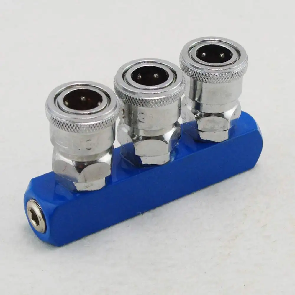 1PCS Pneumatic 3 Way Air Hose Quick Coupler Socket Connector Pipe