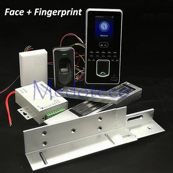 

DIY Face Access Control System Kit +Fingerprint Reader FR1200+600lbs Magnetic Lock ZL Bracket Face Wooden Door Access Controller