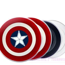 250 компл./лот Мстители Капитан Америка щит QI Беспроводное зарядное устройство зарядный коврик для samsung Galaxy note iphone huawei xiaomi
