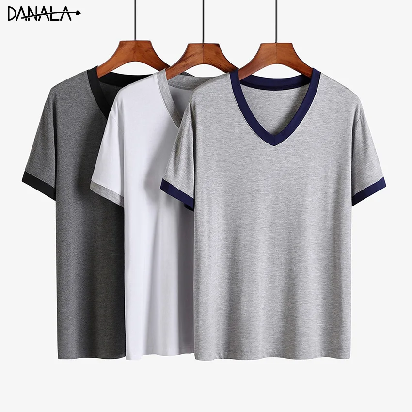 DANALA Modal Casual Women Sleepwear Sets Soft Comfortable Material Vogue V-Neck Short Sleeve Ladies Pajamas Sets